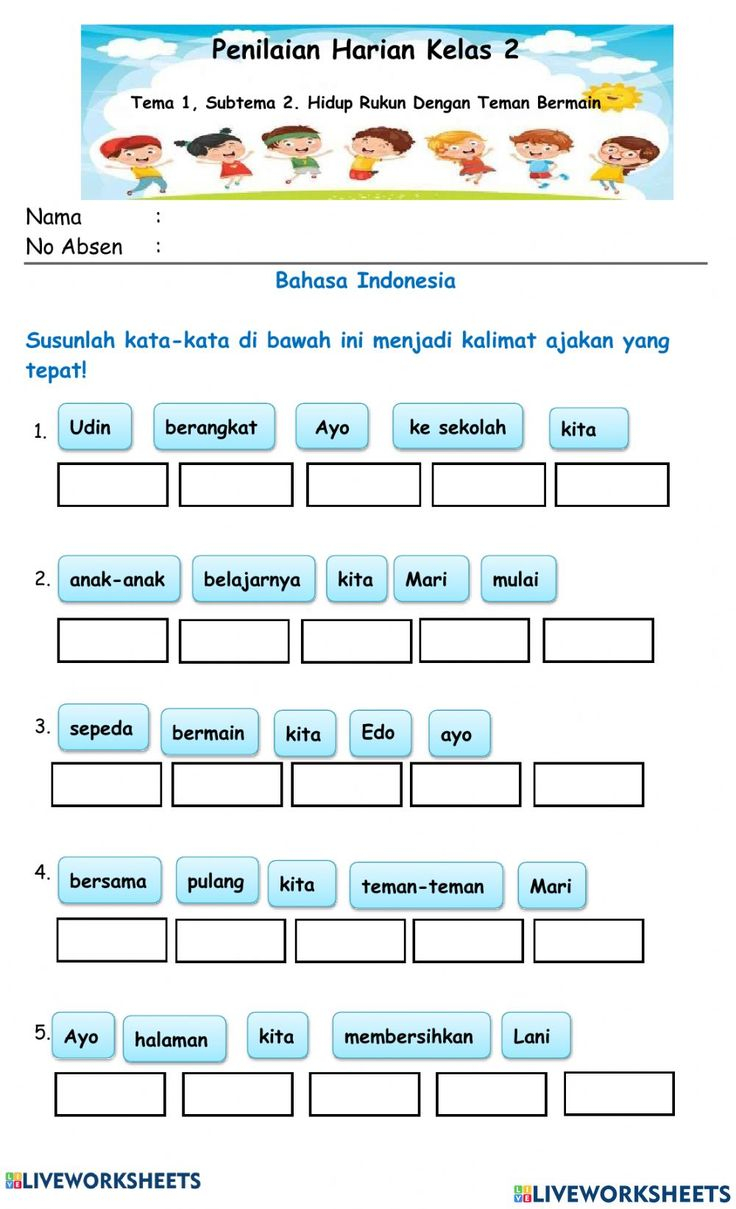 30 Kindergarten Worksheets Bahasa Indonesia