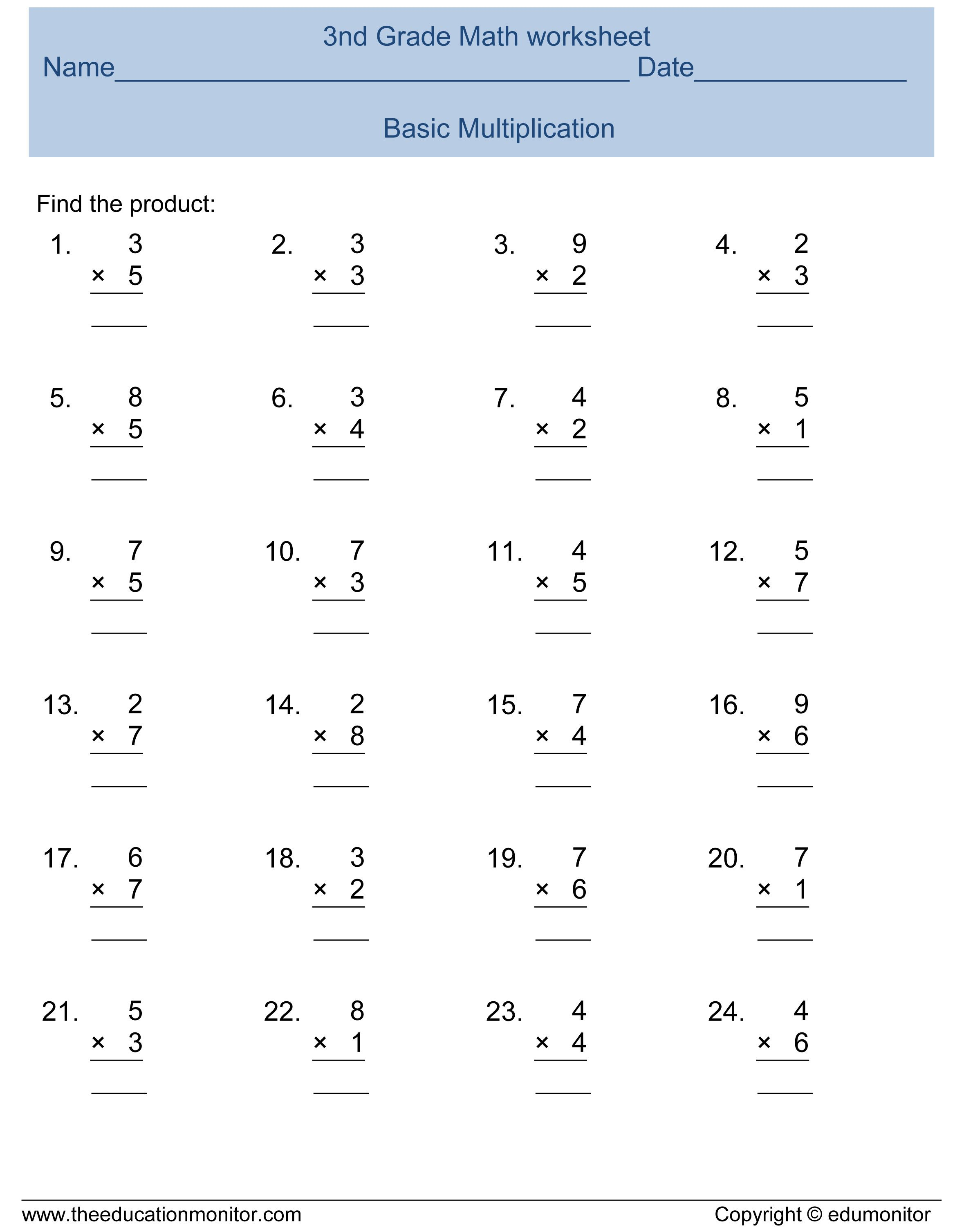 30 Math Worksheets 3Rd Grade