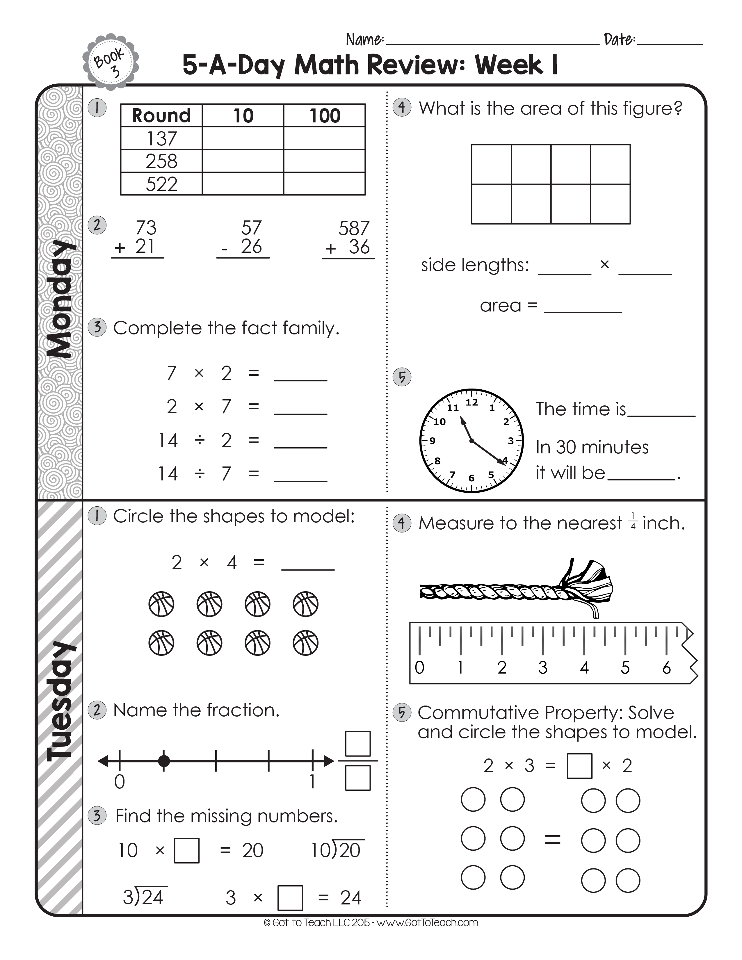 30 Math Worksheets 3Rd Grade