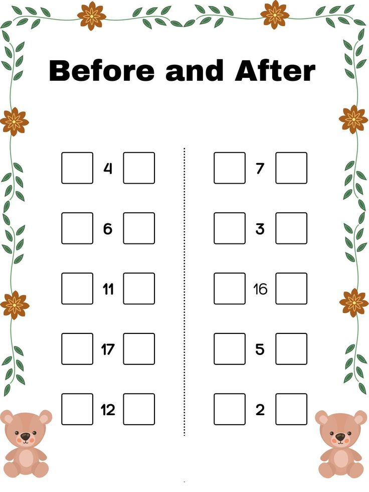 30 Preschool Math Worksheets Before And After