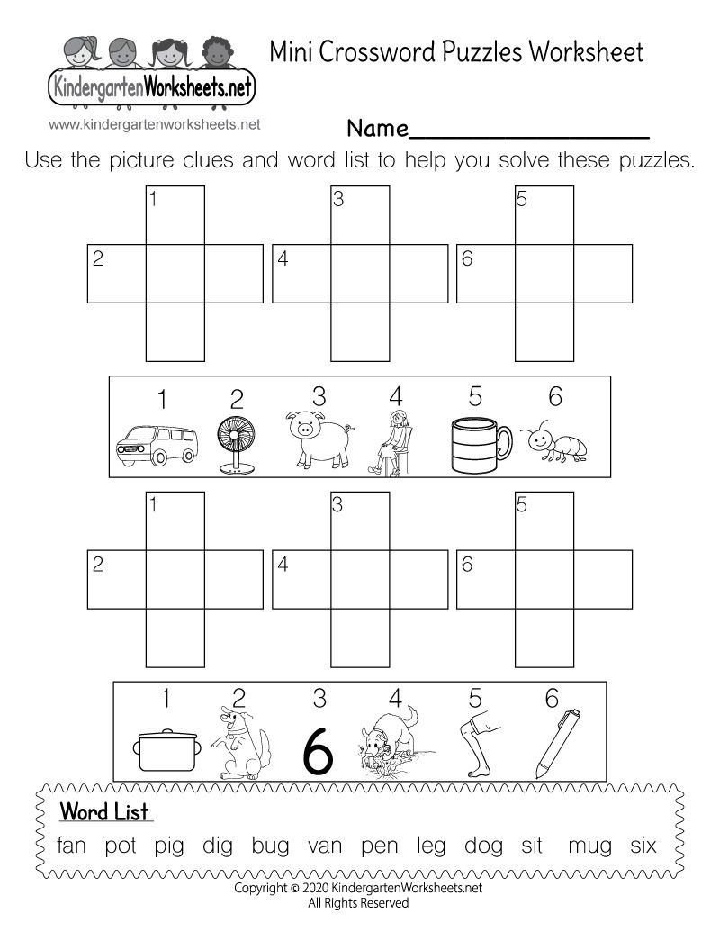 30 Puzzles Worksheets For Kindergarten