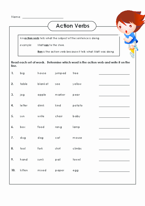 35 2Nd Grade English Worksheets Verbs