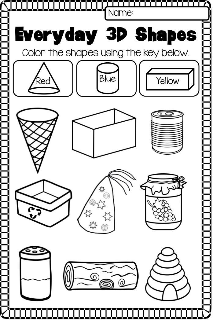 35 3D Shapes Kindergarten Activities Worksheets