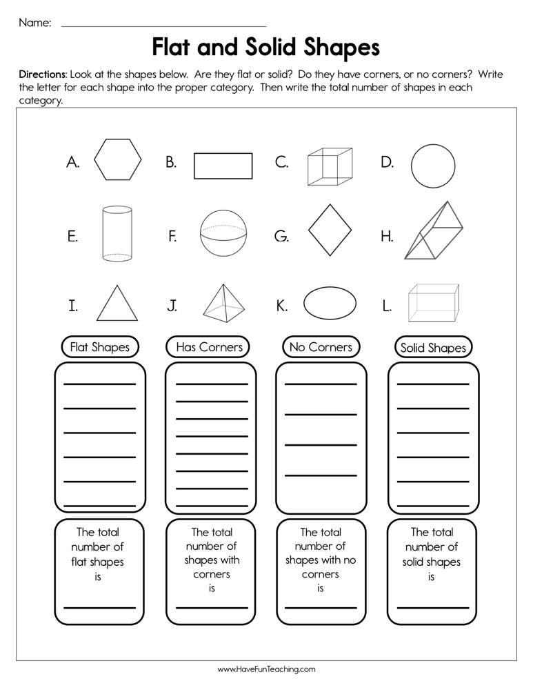 35 3D Shapes Worksheets 2Nd Grade