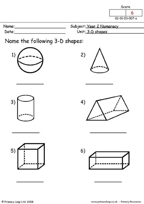 35 3D Shapes Worksheets 2Nd Grade