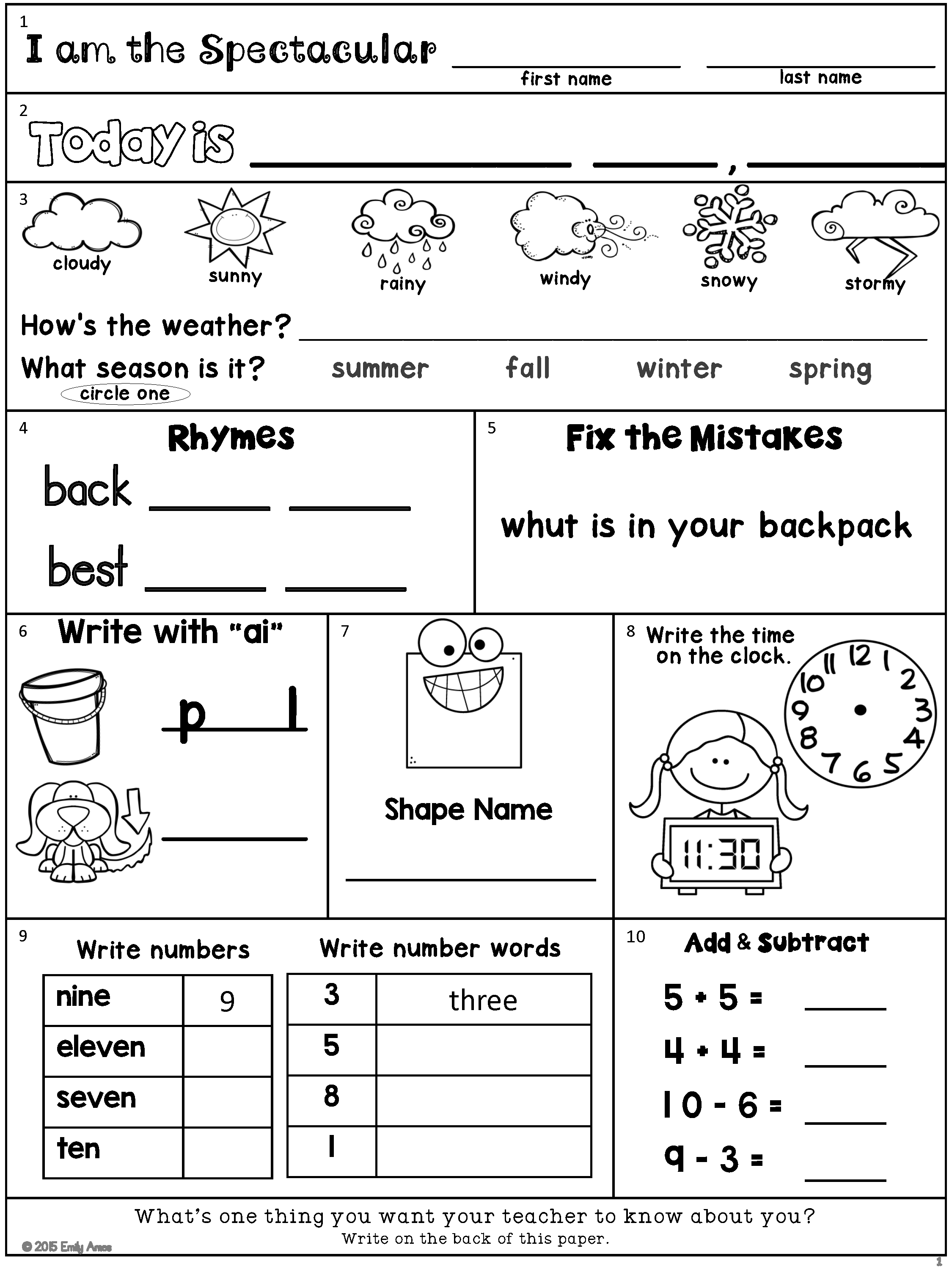 35 Activity Worksheets For 2Nd Grade