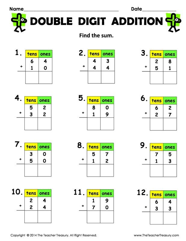 35 Addition With Carrying Worksheets Grade 1