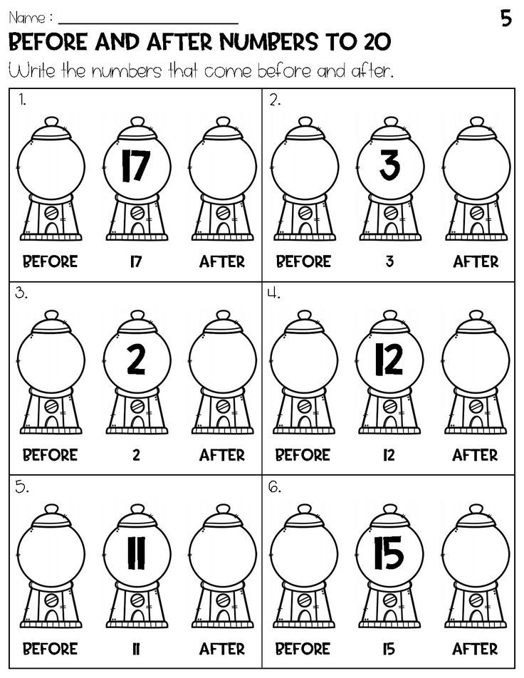 35 Before And After Worksheets Kindergarten Math