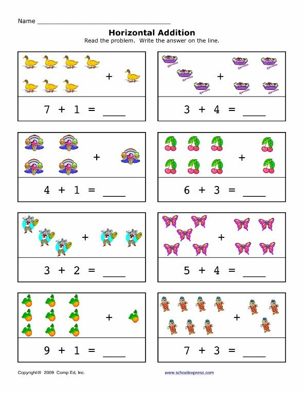 35 Counting Worksheets Preschool Addition