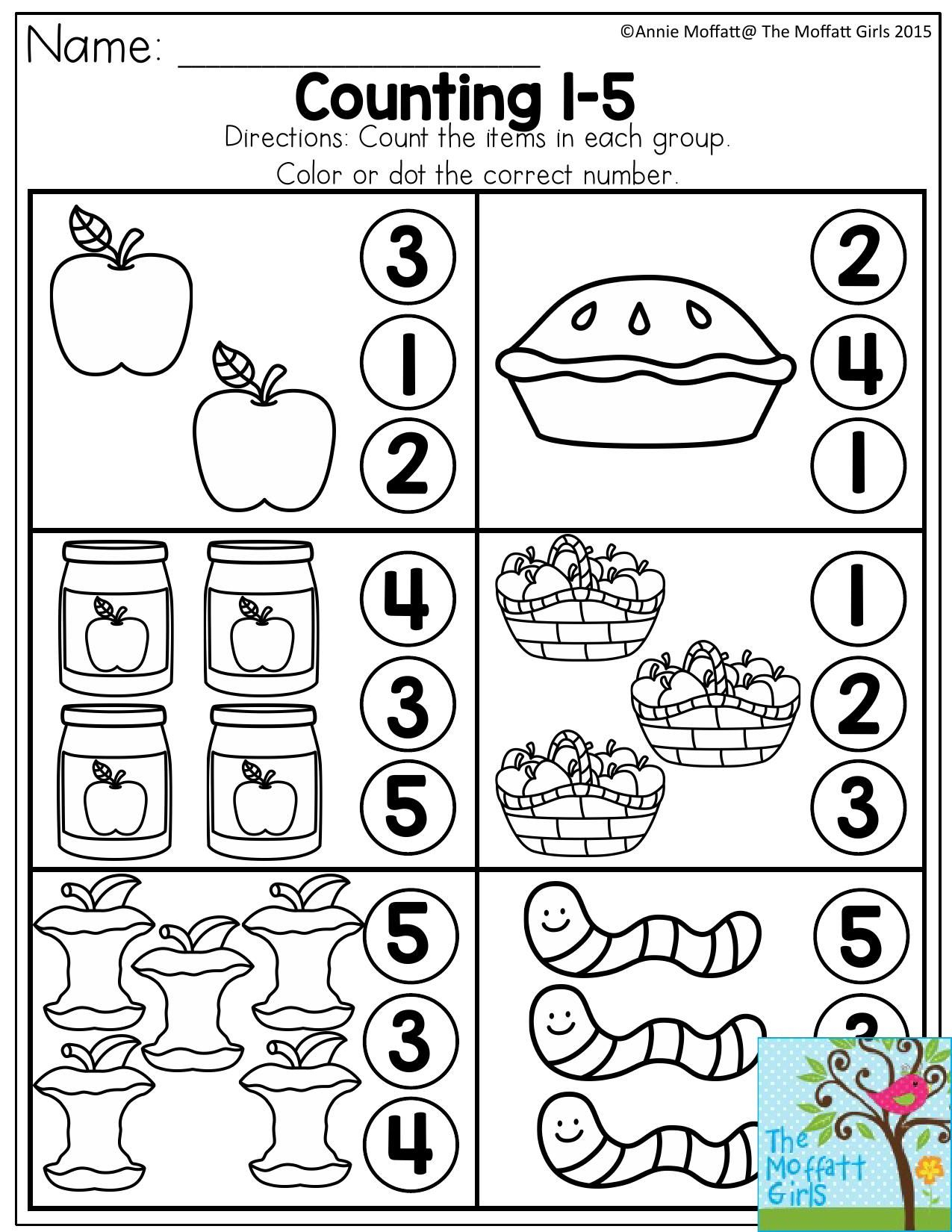 35 Counting Worksheets Preschool Addition