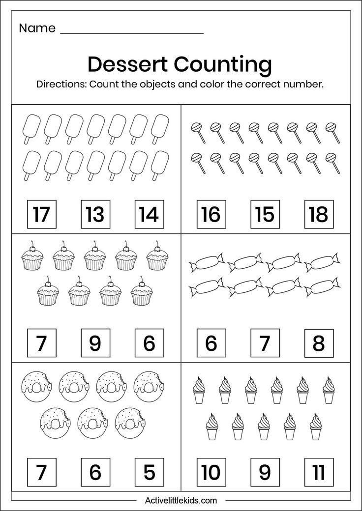 35 Counting Worksheets Preschool Addition