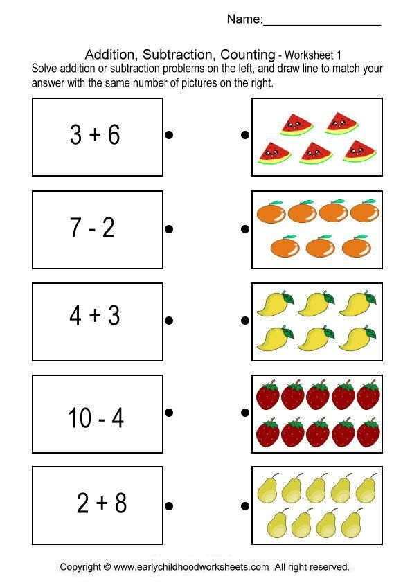 35 Counting Worksheets Preschool Addition