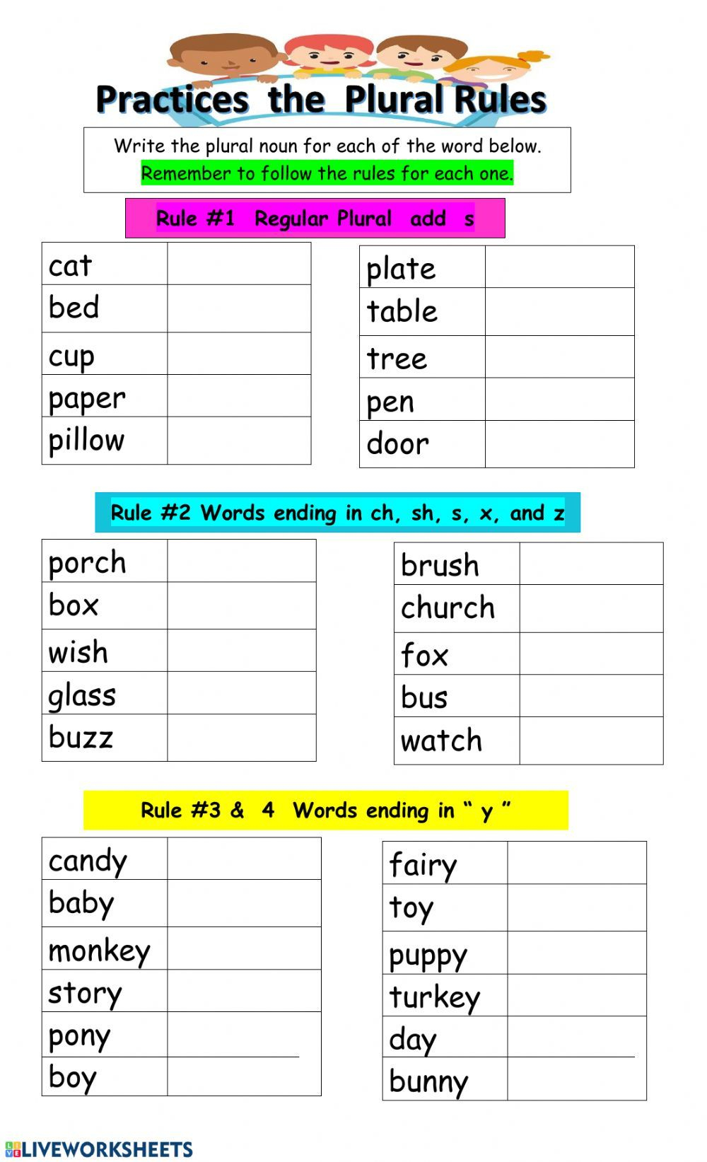 35 English Singular Plural Worksheets For Grade 1