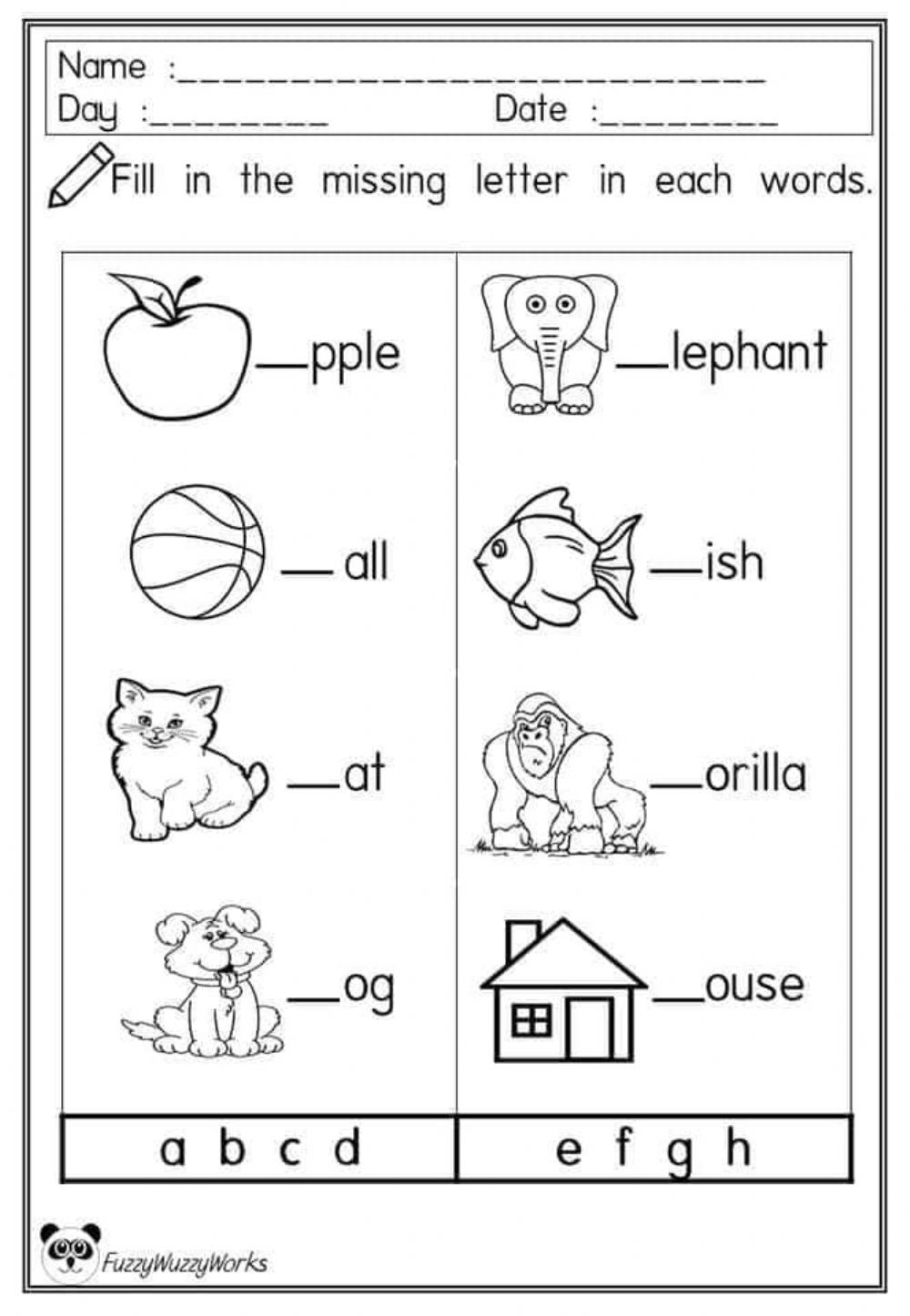 35 English Worksheets For Grade 1 For Kids