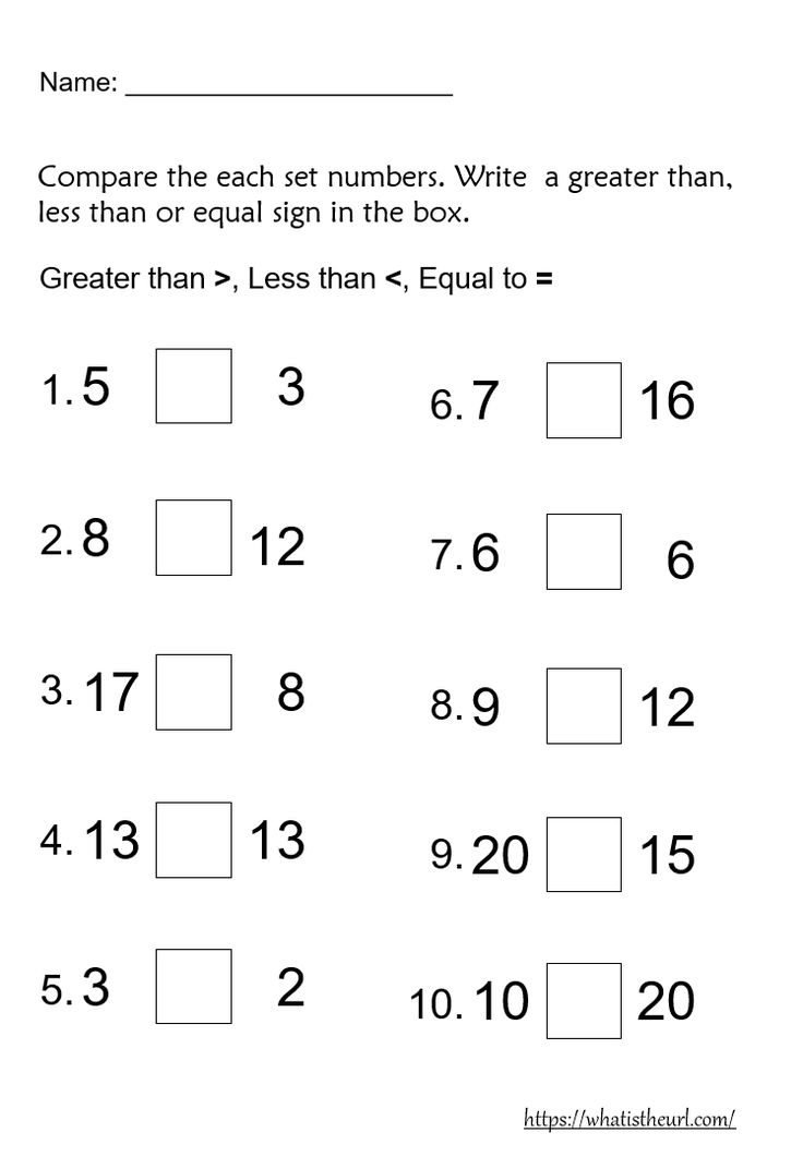 35 Greater Than Less Than Equal To Worksheets For Kindergarten