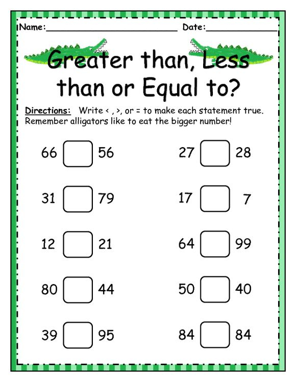 35 Greater Than Less Than Equal To Worksheets For Kindergarten