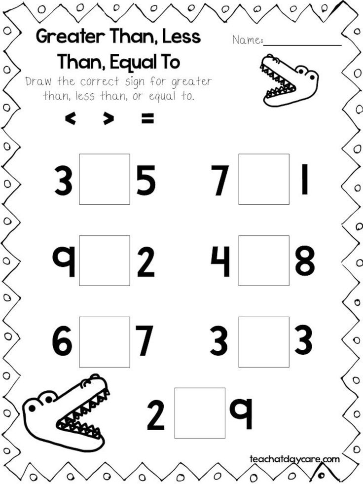 35 Greater Than Less Than Equal To Worksheets For Kindergarten