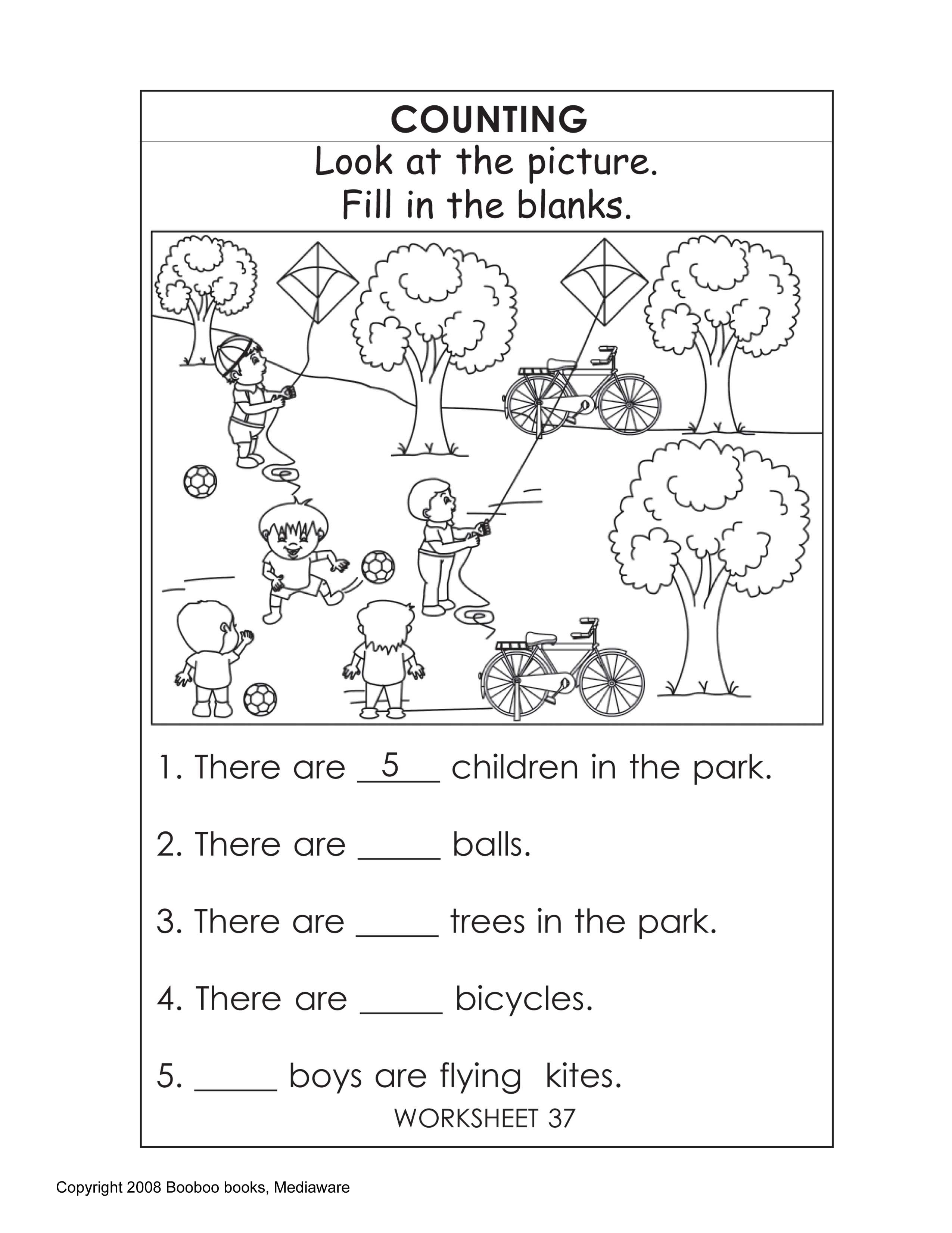 35 Kids Worksheets Preschool Kindergarten English