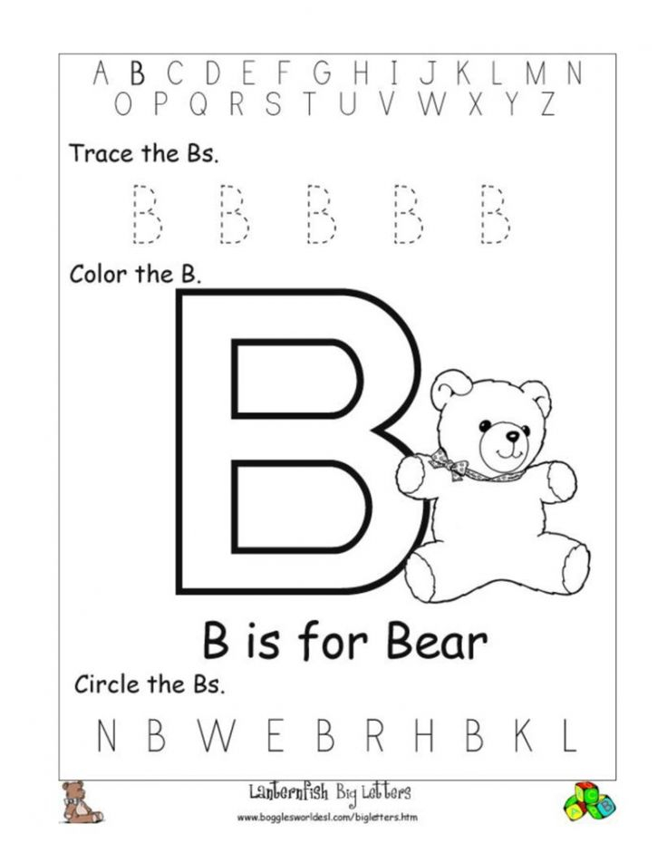 35 Kindergarten Letter B Worksheets