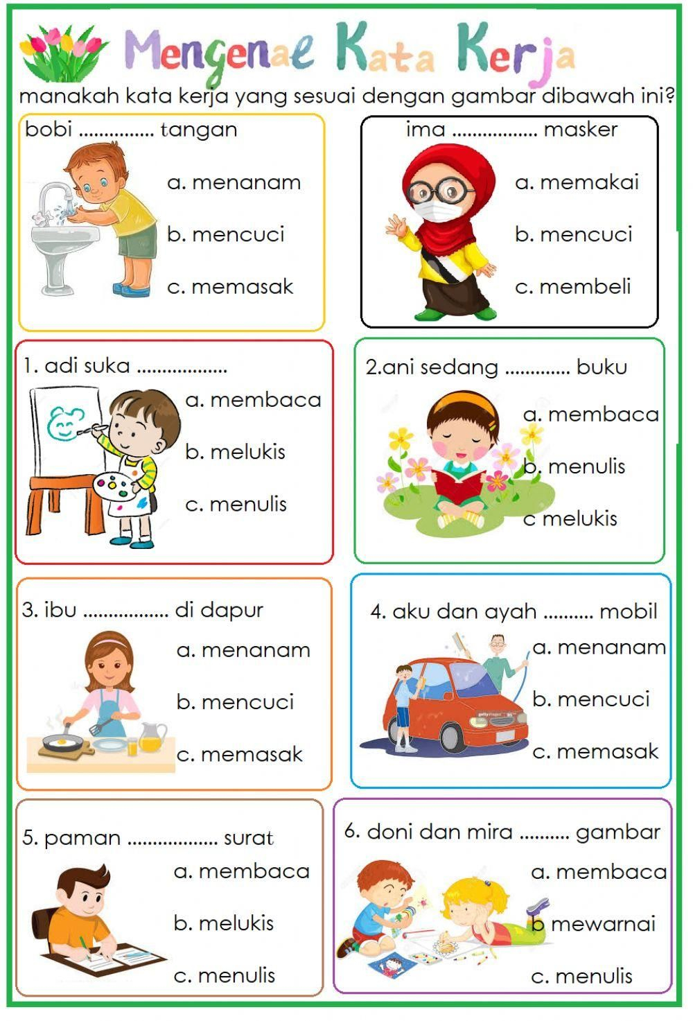 35 Kindergarten Worksheets Bahasa Indonesia