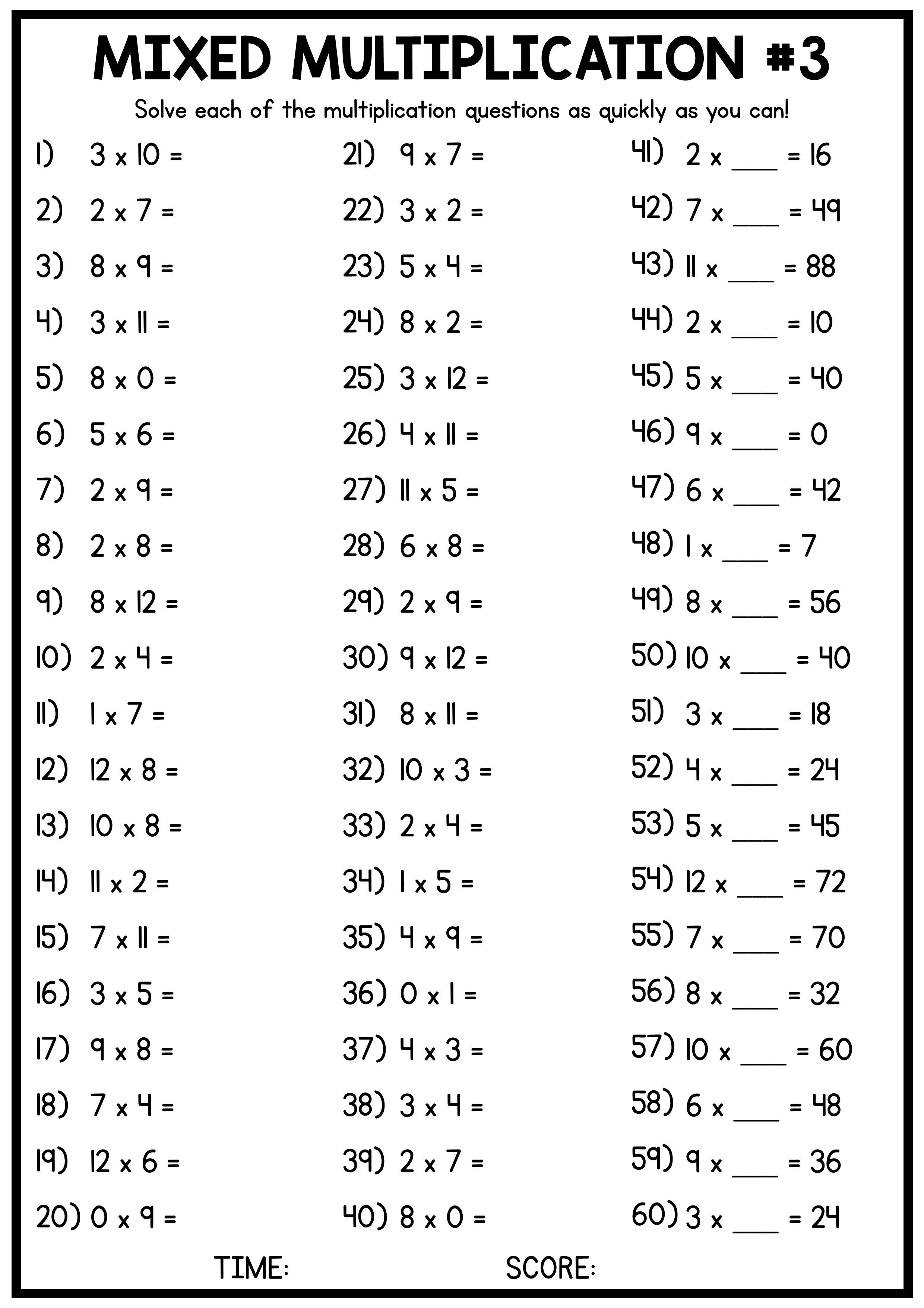 35 Math Multiplication Worksheets For Grade 2