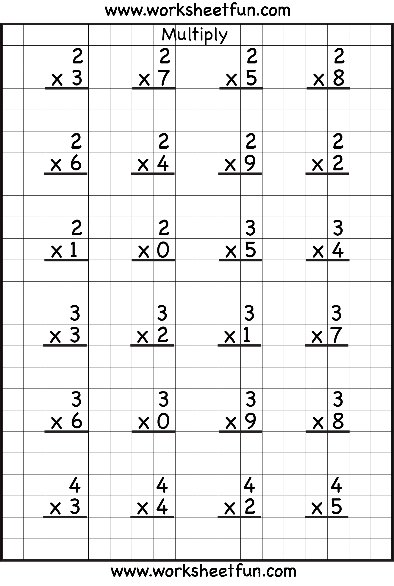 35 Math Multiplication Worksheets For Grade 2