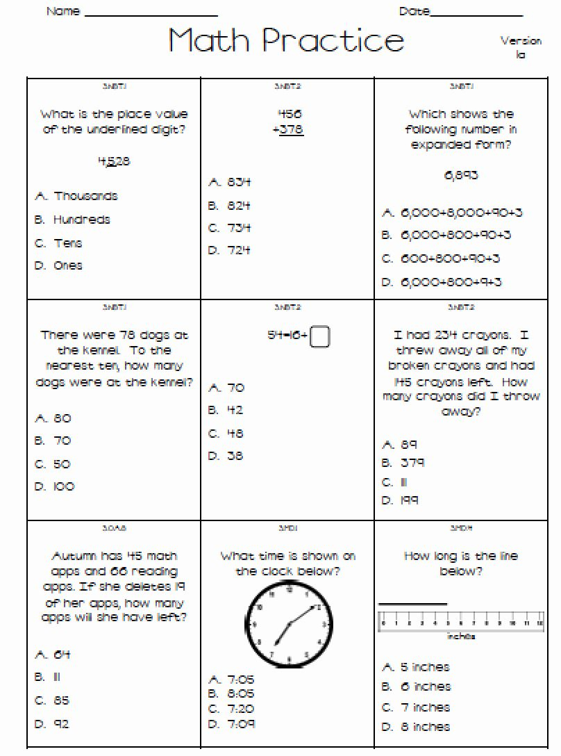 35 Math Worksheets 3Rd Grade