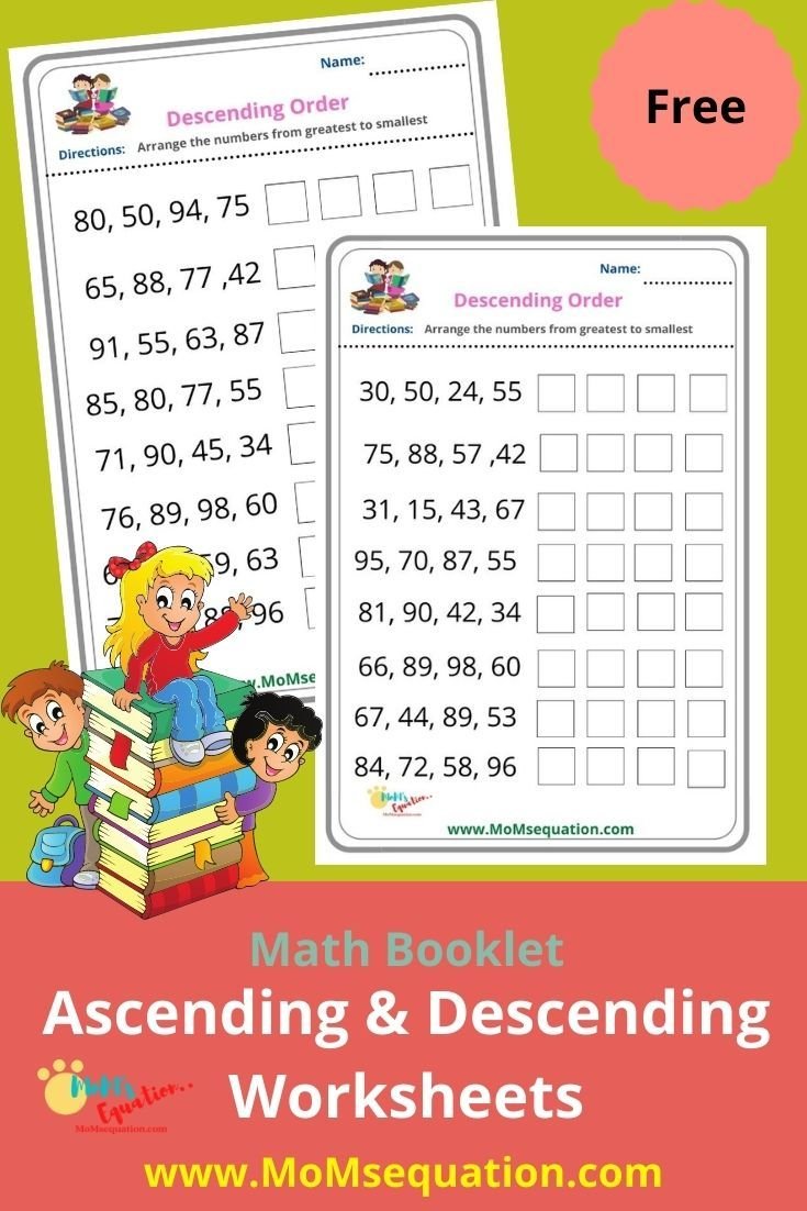 35 Math Worksheets Descending Order