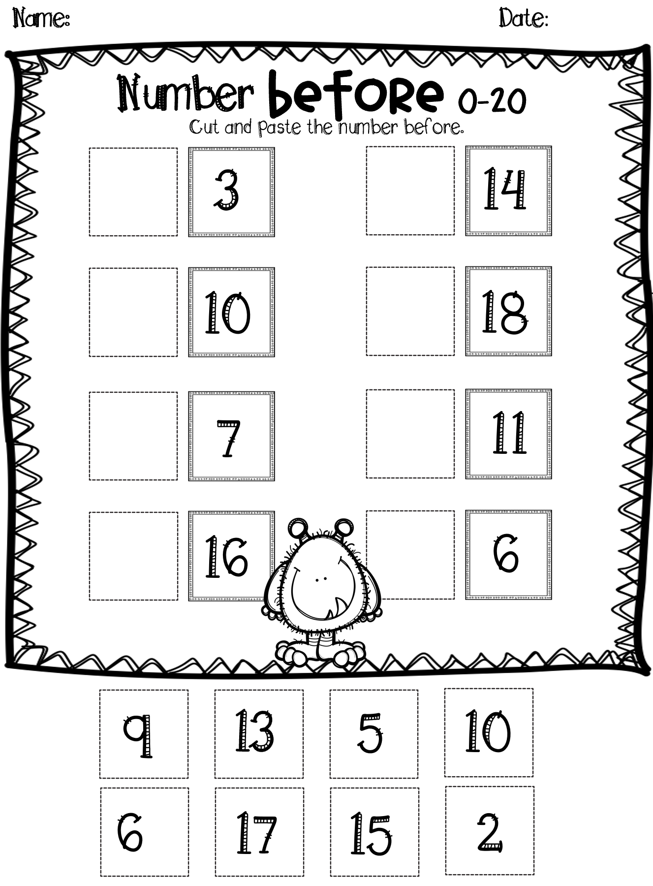 35 Preschool Math Worksheets Before And After