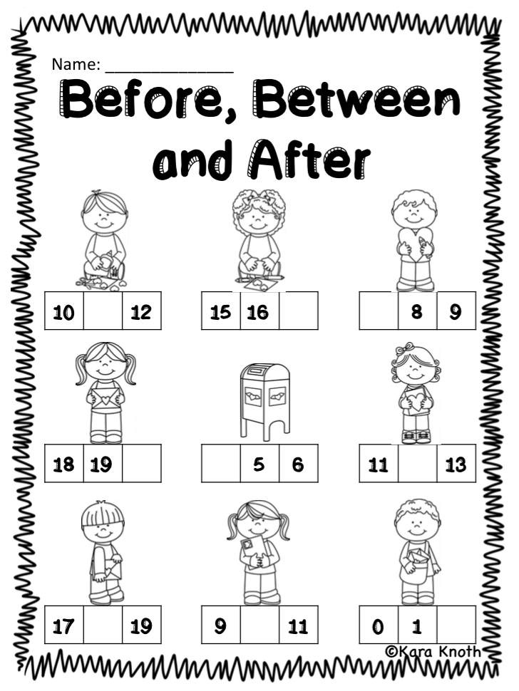 35 Preschool Math Worksheets Before And After