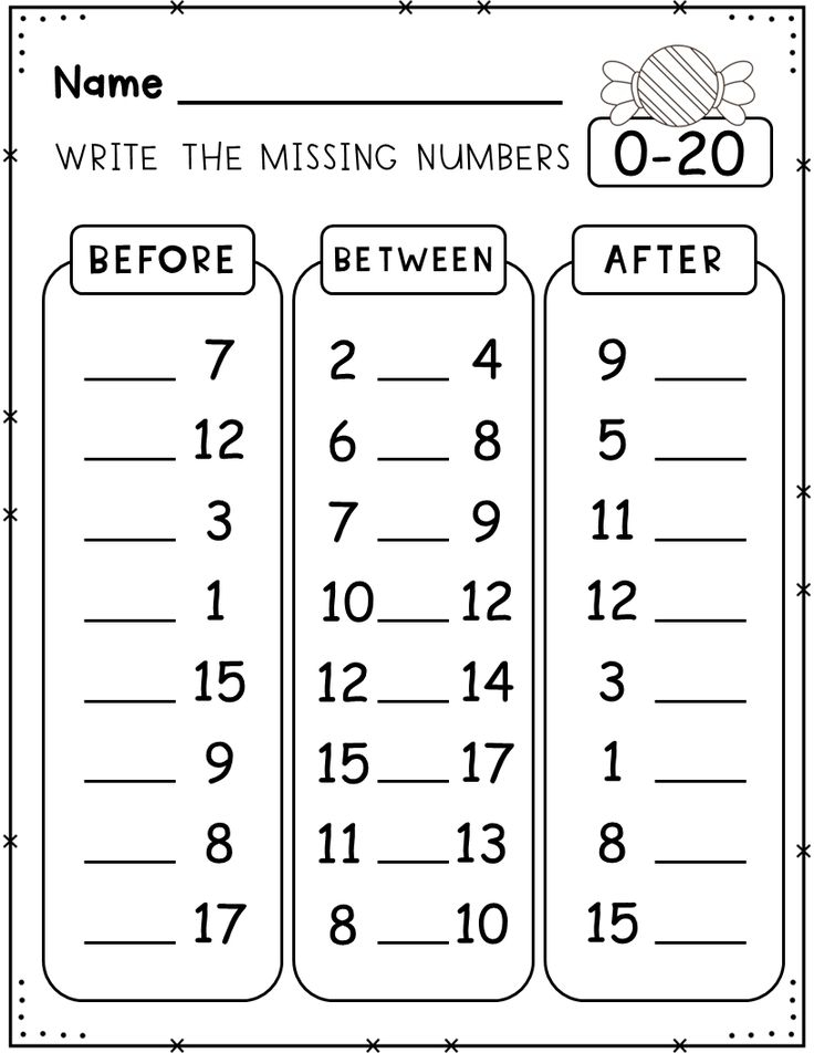 35 Preschool Math Worksheets Before And After