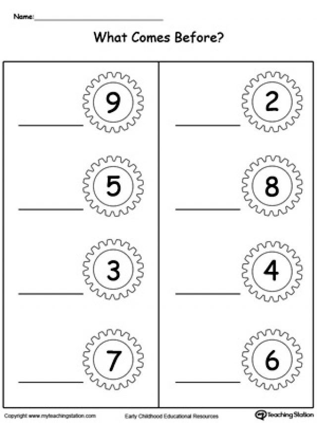 35 Preschool Math Worksheets Before And After