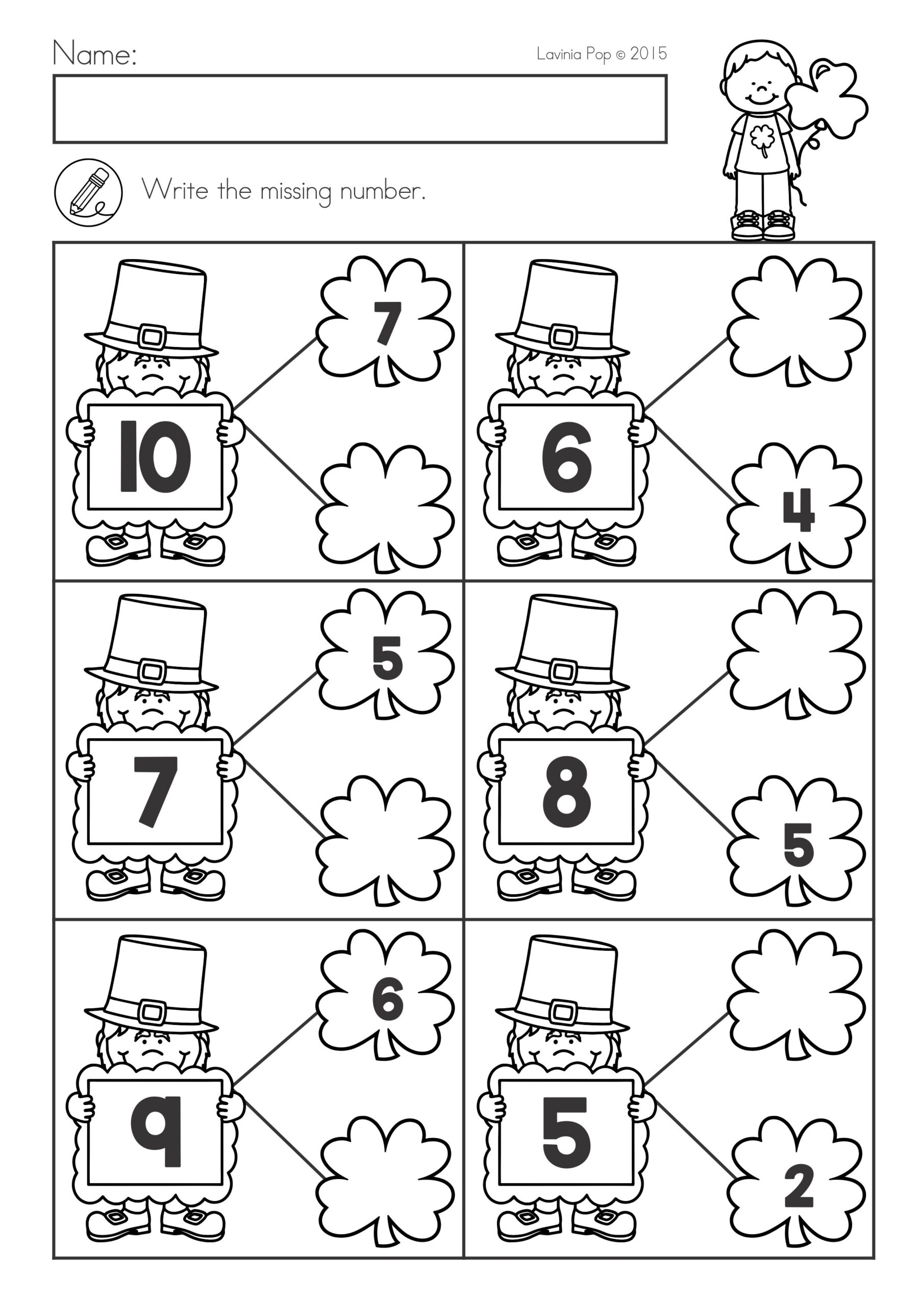 35 St Patricks Day Math Worksheets Preschool