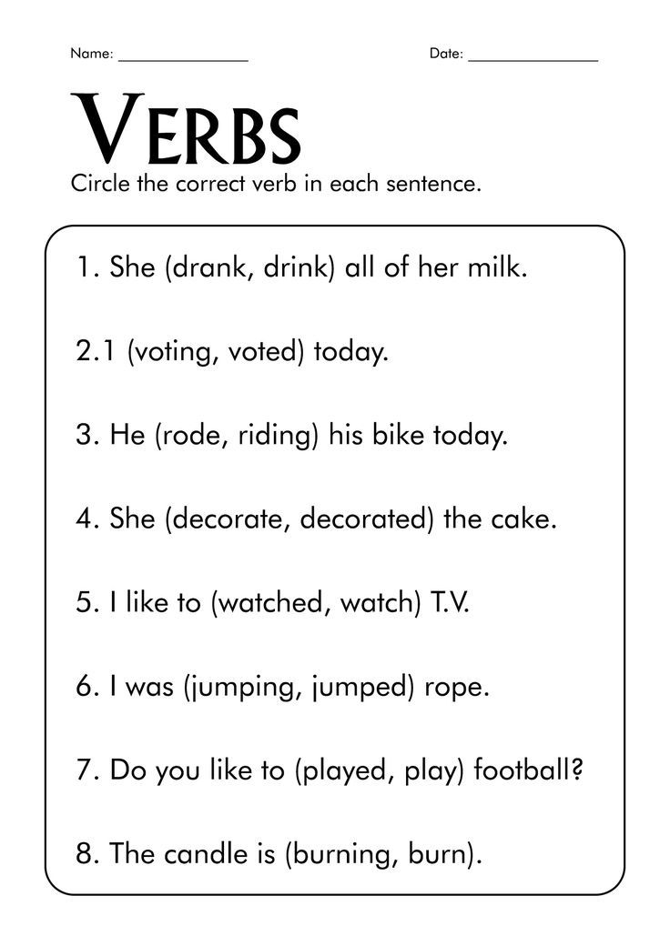 21 2Nd Grade English Worksheets Verbs