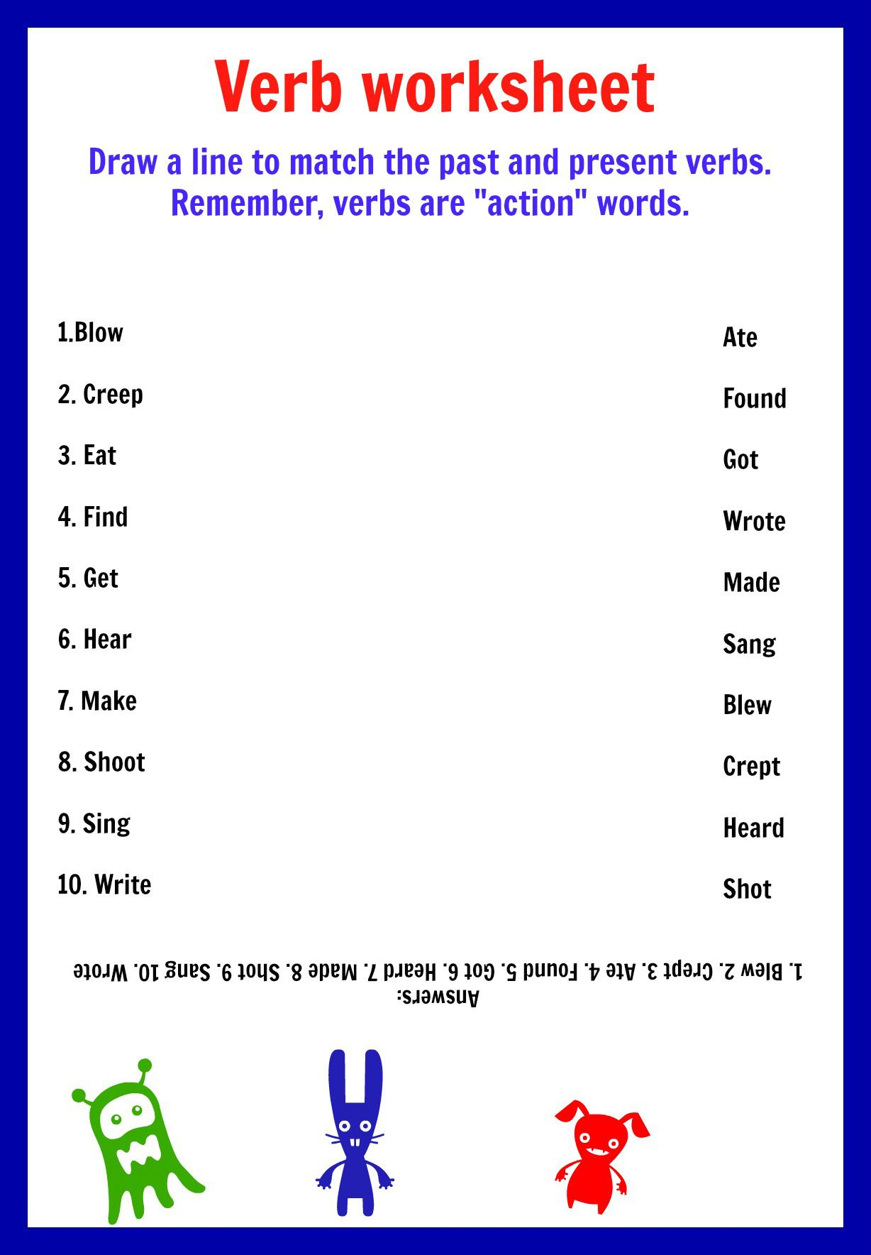 21 2Nd Grade English Worksheets Verbs