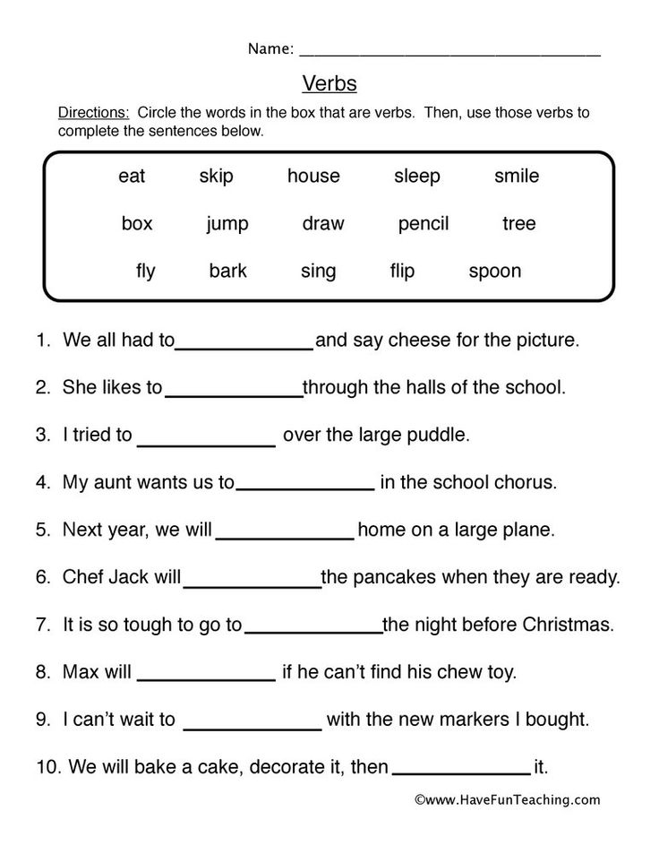 21 2Nd Grade English Worksheets Verbs