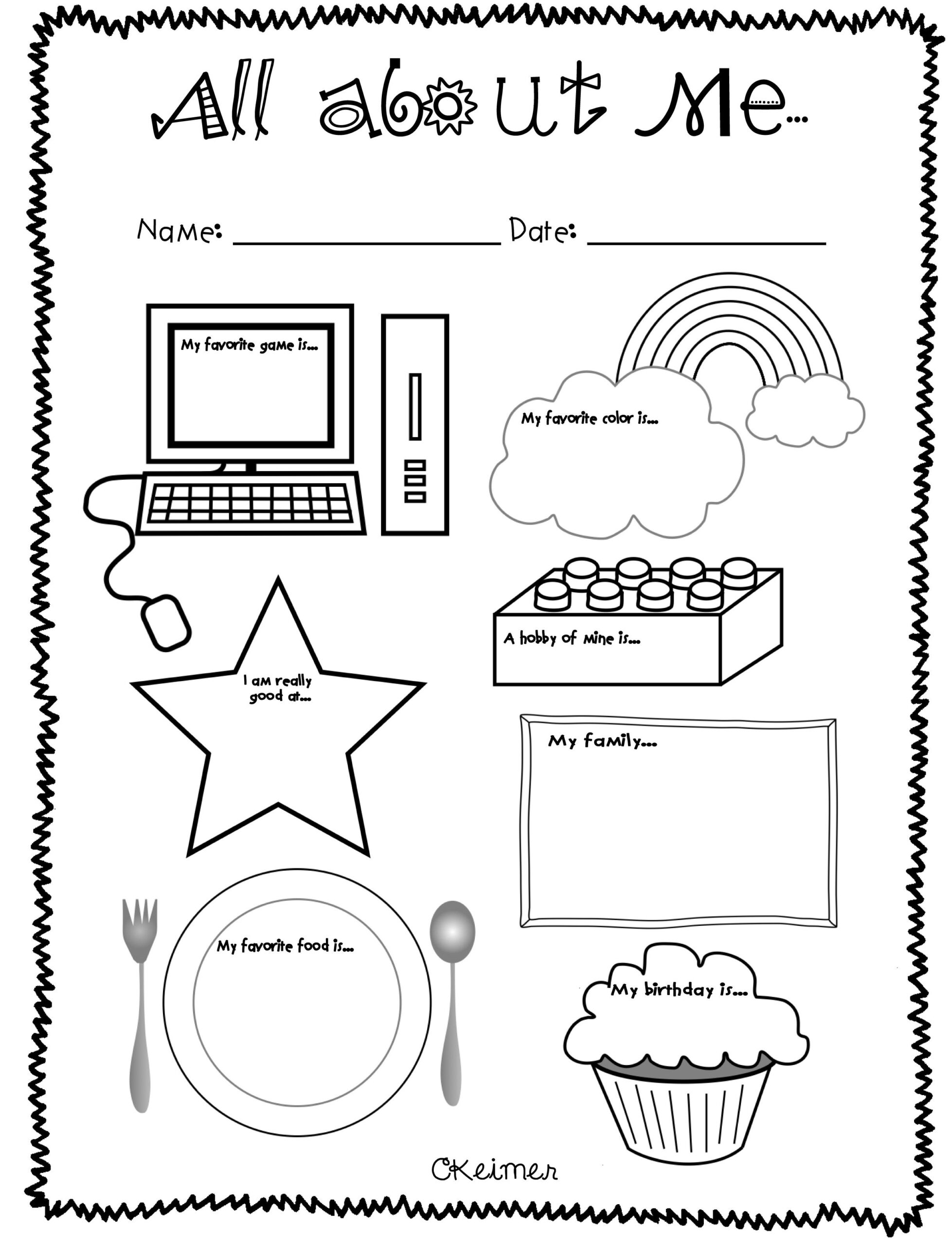21 2Nd Grade Worksheets All About Me