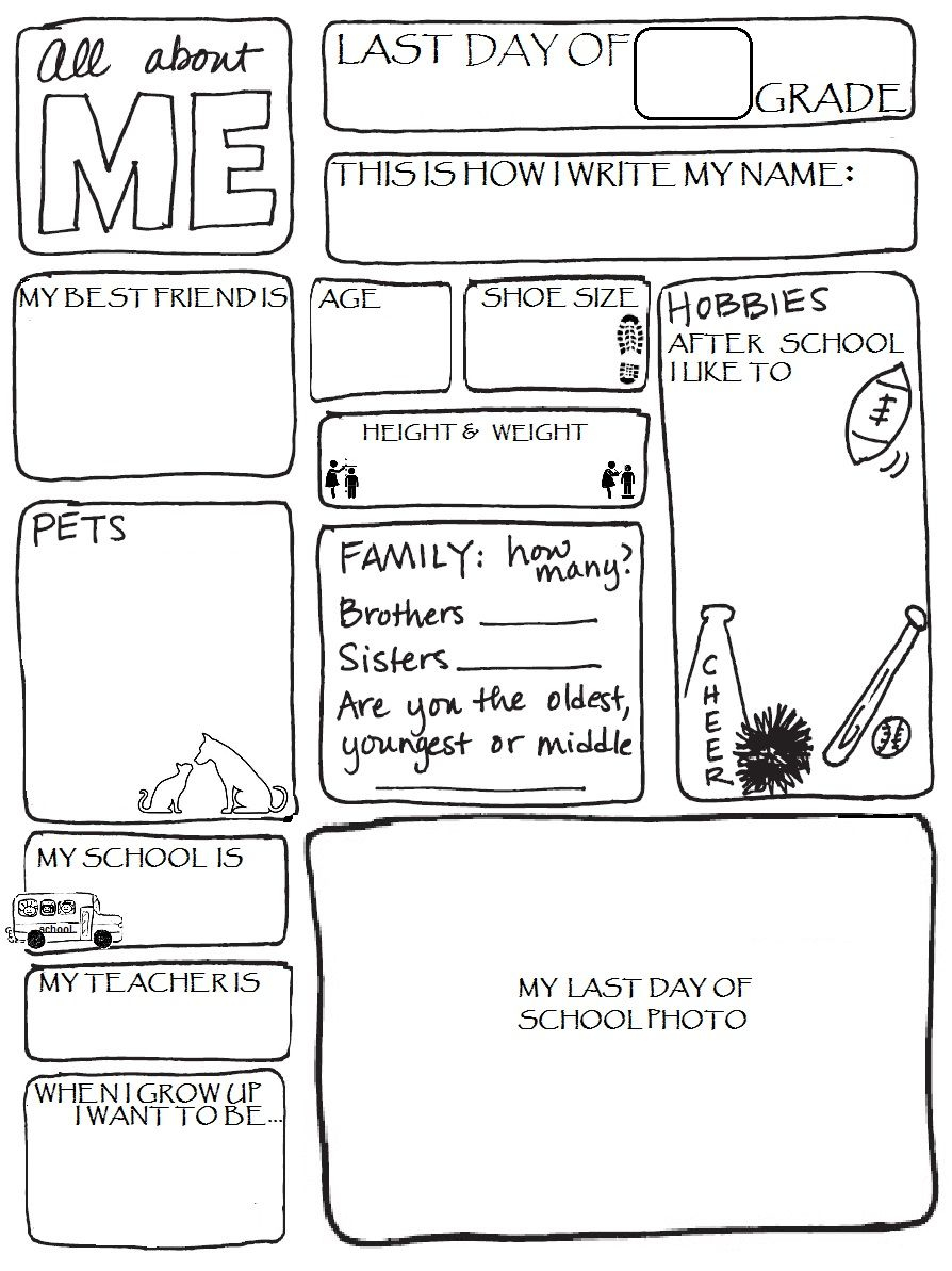 21 2Nd Grade Worksheets All About Me