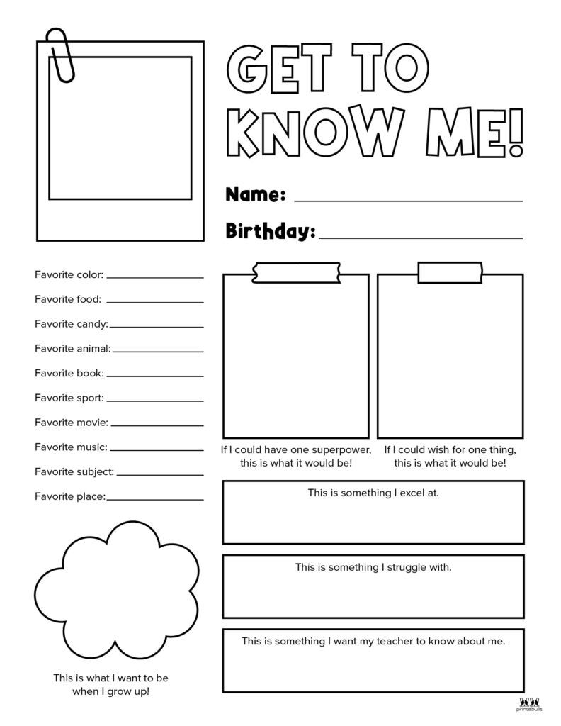 21 2Nd Grade Worksheets All About Me