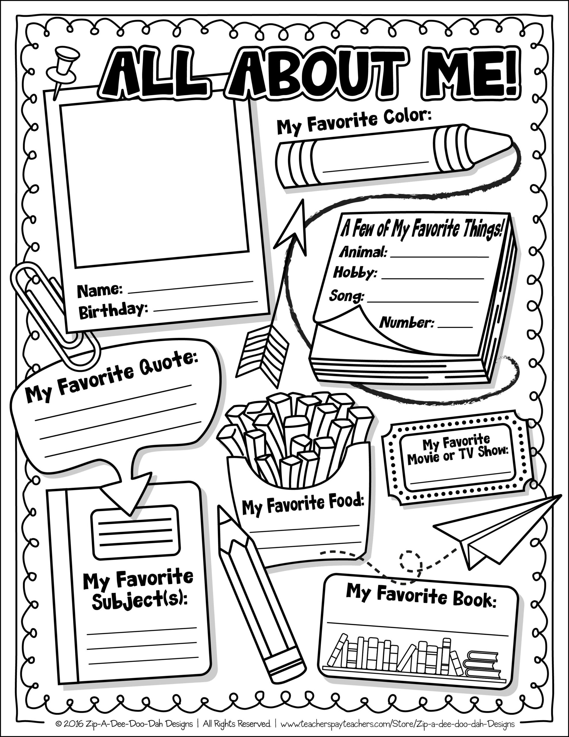 21 2Nd Grade Worksheets All About Me