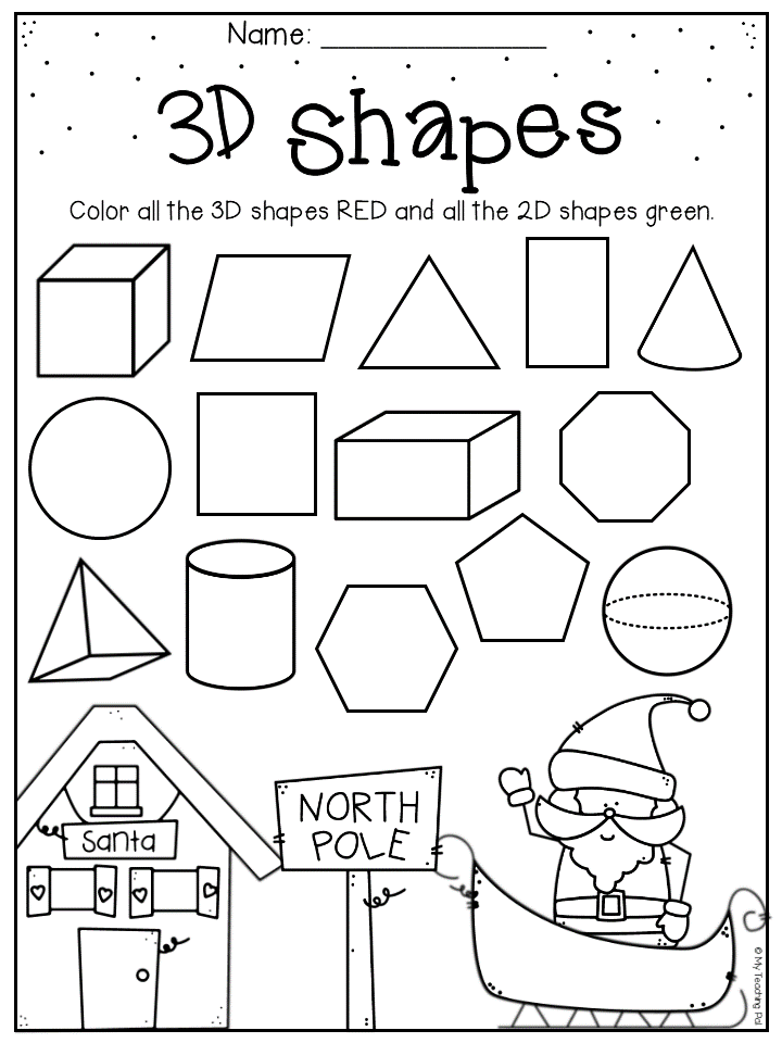 21 3D Shapes Kindergarten Activities Worksheets