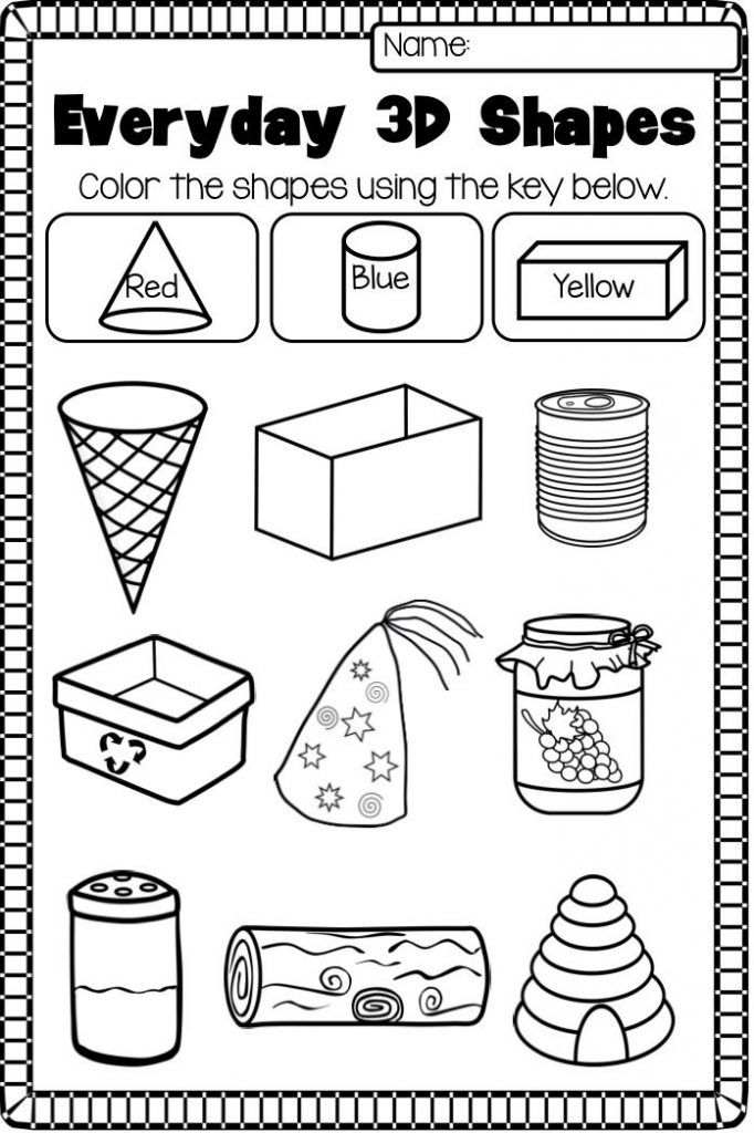 21 3D Shapes Kindergarten Activities Worksheets