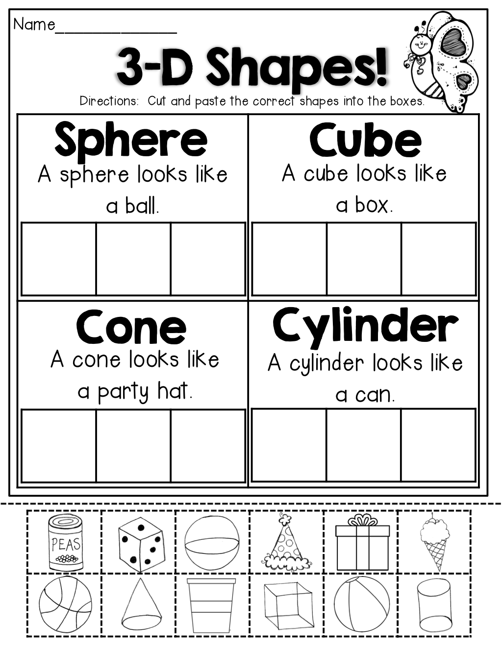 21 3D Shapes Kindergarten Activities Worksheets