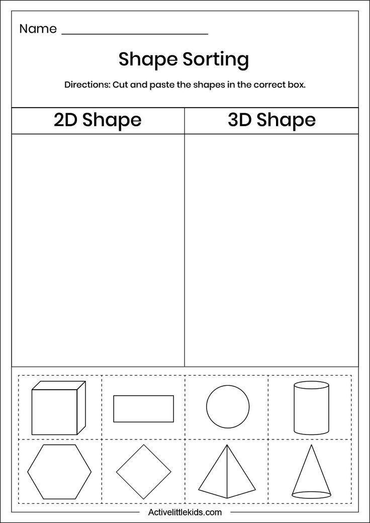 21 3D Shapes Kindergarten Activities Worksheets