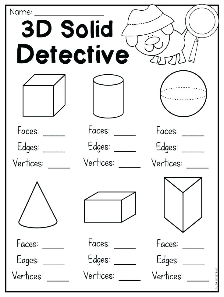 21 3D Shapes Worksheets 2Nd Grade