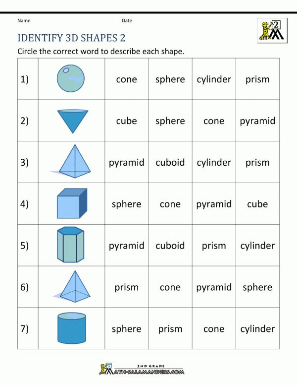 21 3D Shapes Worksheets 2Nd Grade