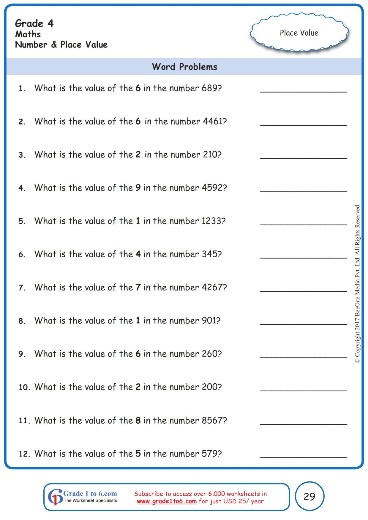21 4Th Grade Math Worksheets Cbse