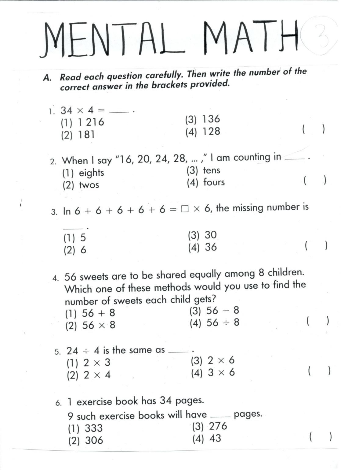 21 4Th Grade Math Worksheets Cbse