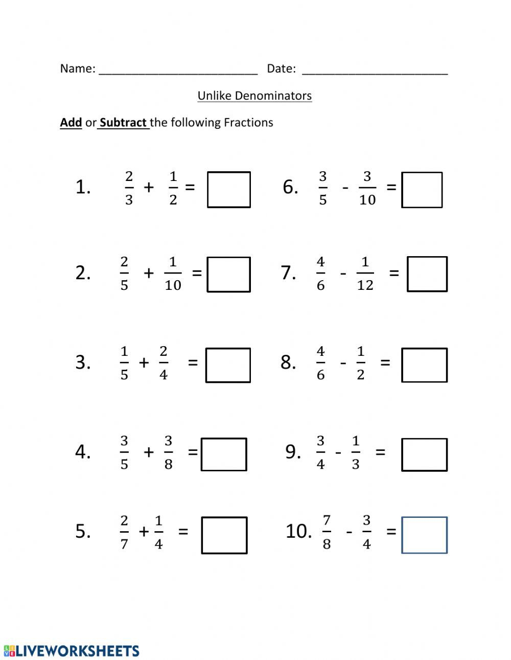 21 Addition And Subtraction Of Whole Numbers Worksheets