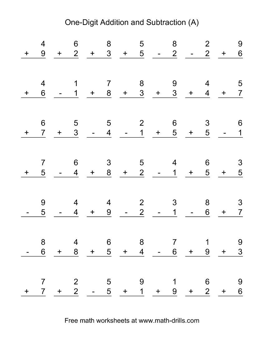 21 Addition And Subtraction Of Whole Numbers Worksheets